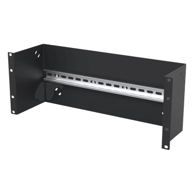Riel DIN 35 mm / Soporte Rack 19" / 4U / Acero Resistente / Sujeción por Broche
