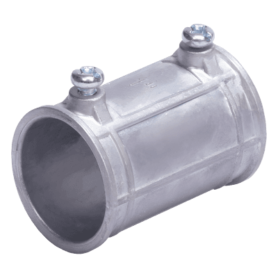 Cople para Tubo Rígido / 2" (52 mm) / Galvanizado por Inmersión / Tornillo Pared Delgada / Acero Semipesado / Interior Baja Corrosión