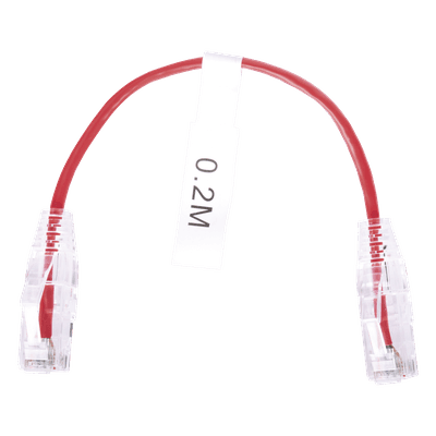 Cable de Parcheo Slim UTP Cat6 / 20 cm (0.66 ft) / 28 AWG / Rojo / 100 Ohm