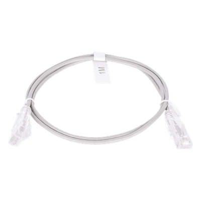 Cable de Parcheo Slim UTP Cat6 / 1 Metro (3.28 Pies) / 28 AWG / RJ45 Chapado en Oro / 10 Gbps