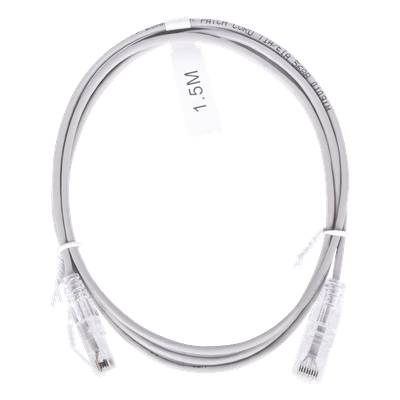 Cable de Parcheo Slim UTP Cat6 / 1.5 m (4.92 ft) / 28 AWG / Gris / Diámetro Reducido