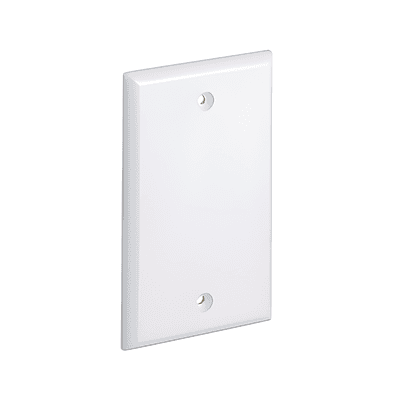 Placa de Pared Ciega / ABS / 69.8 x 114.4 mm / 2.75 x 4.5 in / Blanco Mate / Montaje Vertical
