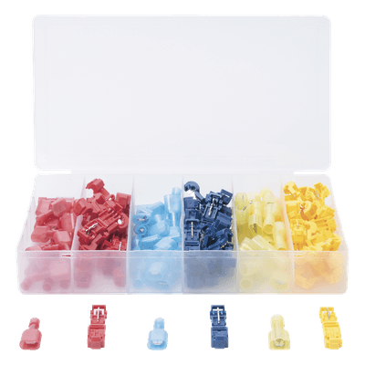 Kit Conectores T-Tap / 120 Piezas / 3 Calibres AWG / Cobre Estañado / Sin Corte de Cables / -10°C a 70°C