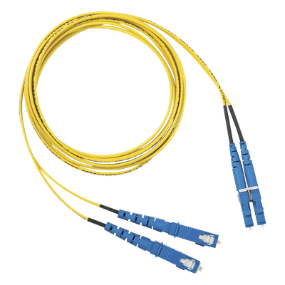 Jumper de Fibra Óptica Monomodo 9/125 OS2 / LC-SC Duplex / OFNR Riser / 10 m (32.81 pies) / Amarillo