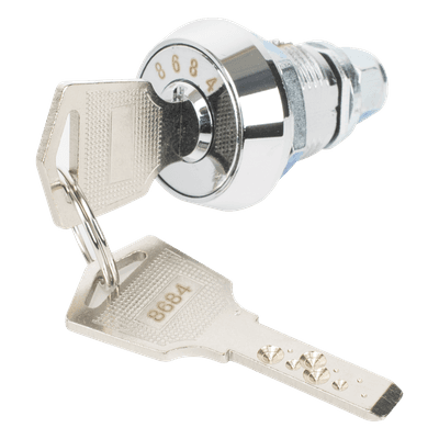 Chapa de Cañón para Gabinete Metálico / Llave Única / Puertas Frontales / Compatible GABVID y SR19