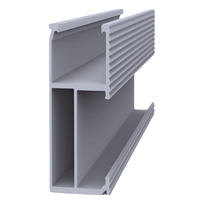Riel 5 para montaje de módulos fotovoltaicos de aluminio anodizado de 4400mm.