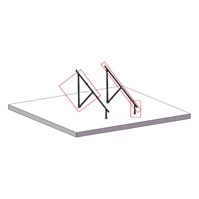 Kit de Patas para Montaje / Tubos 38x45 y 38x60 mm / Viga Principal 3560 mm (11.7 ft) / Acero Galvanizado / Diseño Modular