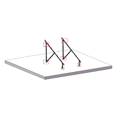 Caja de accesorios / Kit montaje / 2 pies fijos 120 mm / 12 tornillos expansores / 4 conectores tierra / 16+6 tornillos DIN912