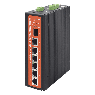 Switch industrial de 4 puertos Gigabit PoE (pasivo 24V / 802.3af/at/bt)