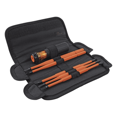 Juego de Desarmadores Intercambiables con Aislamiento 1000V / 8 Puntas / Mango Ergonómico / Estuche Enrollable