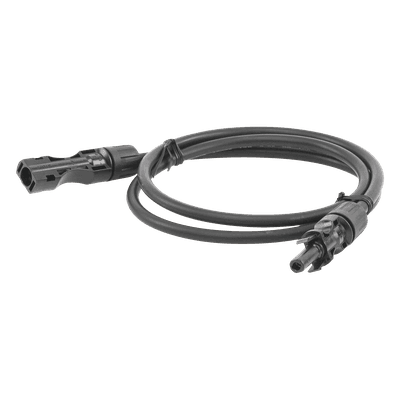 Cable Fotovoltaico / 1 m (3.28 ft) / 10 AWG / MC4 Macho-Hembra / Negro / Intemperie