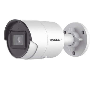 Bala IP 4 Megapixel / Lente 2.8 mm / 40 mts IR EXIR / IP67 / WDR 120 dB / PoE / Micrófono Integrado / ACUSENSE (Filtro de Falsas Alarmas) / Ultra Baja Iluminación
