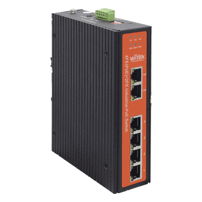 Switch industrial 4 puertos Fast Ethernetcon POE 802.3af/at + 2 puertos UPLINK gigabit