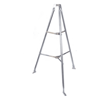 Montaje de tripie para exterior, altura total del tripie 1.52 m. Compatible con mástiles de hasta 3 m de largo 1  1/4 a 2" de diámetro