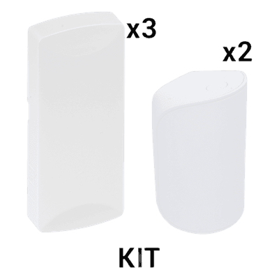 Kit Sensores Inalámbricos / 5 Dispositivos / Frecuencia 345 MHz / Inmunidad Mascotas 31 kg / Cobertura PIR 12 m (39.4 ft) / Batería 5 Años