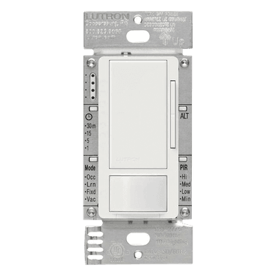 Atenuador 0-10 V con Sensor de Presencia / Control hasta 8 A / Cobertura 9 x 9 m (29.5 x 29.5 ft) / Tecnología XCT / Unipolar o 3 Vías / 120-277 V