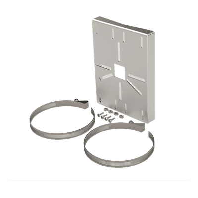 Montaje universal galvanizado para instalación de cámaras en poste 2" a 5" color gris galvanizado