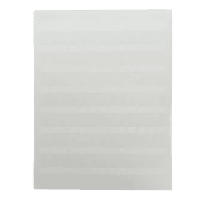 Etiqueta para componente / 96.3 mm x 7.6 mm / 3.79 in x 0.3 in / Poliolefina / Blanco / Láser e inyección de tinta