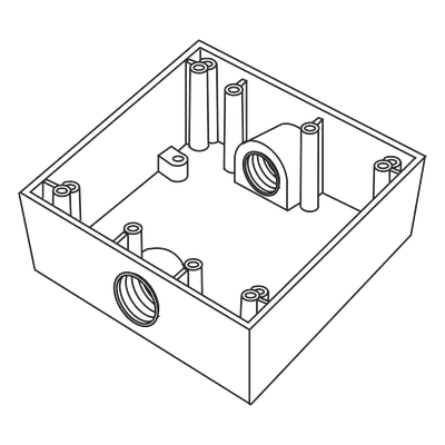 Caja Cuadra a Prueba de Intemperie / 3/4" (19 mm) / 2 Salidas NPT / Volumen 492 cm³ / IK09 / Aluminio Diecast