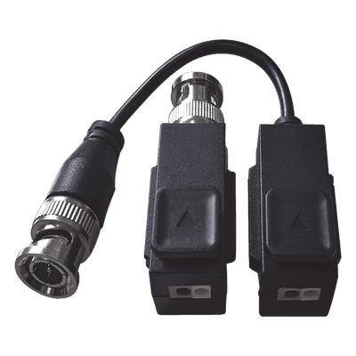 Kit de Transceptor (Balluns) TURBOHD con Boton Push / Hasta 8 MP (4K) / 100% Cobre / Soporta HD-TVI / AHD / CVI / CVBS / Audio por Coaxitron / Datos para Menu de Configurar de Cámaras