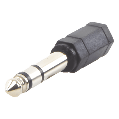 Adaptador de audio / 3.5mm hembra a 6.35mm macho / Estéreo / 0.25 pies