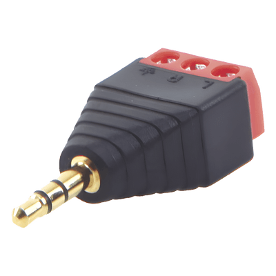 Conector de audio / 3.5mm macho estéreo / Terminal de tornillo 3 pines / 28-16 AWG / Compacto