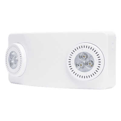 Luz de Emergencia LED / 520 Lúmenes / 90 min Autonomía / Cobertura 15.8 m (51.8 ft) / Montaje Pared o Techo / UL 5VA