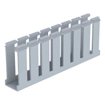 Canaleta Ranurada de PVC / 1.25 in Ancho / 3.12 in Alto / 1800 mm (5.9 ft) Largo / Tipo G / Gris