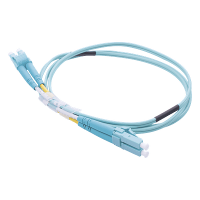 Jumper de Fibra Óptica / OM3 50/125 / LC-LC Dúplex / OFNR Riser / 2.0 mm / 1 Metro (3.28 Pies)