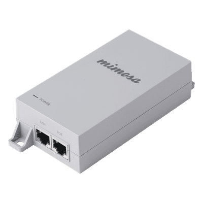 Inyector PoE / 50 VCC / 1.2 A / Gigabit / 2 x RJ-45 blindados / 65 x 36 x 163 mm / 0.4 kg