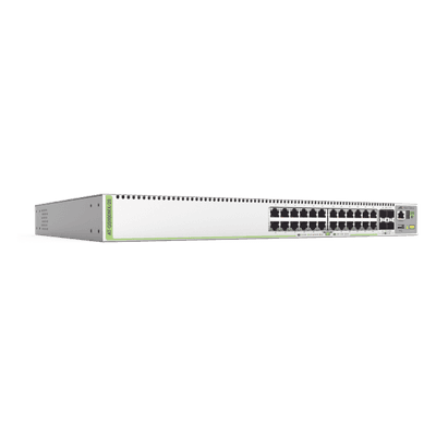 (GS980MX/28) Switch Stack L3, 24 puertos 10/100/1000-T, 4 Puertos SFP+ 10G, Fuente de poder fija