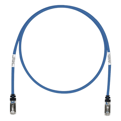 Patch Cord Cat6A / Blindado S/FTP / 500 MHz / 26 AWG / 0.61 m (2 ft) / CM/LS0H / Azul