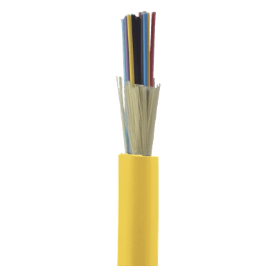 Cable de Fibra Óptica / 24 Hilos / Monomodo OS2 9/125 / Interior / Tight Buffer 900µm / OFNP Plenum / Dieléctrico / 0.61 m (2 ft) Incrementos
