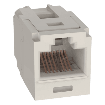 Módulo Acoplador RJ45 a RJ45, Mini-Com, Categoría 6, Color Blanco Mate