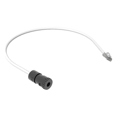 Cable de Conexión en Campo Jack a Plug RJ45, Categoría 6A, CMP (Plenum), 0.5 Metros (1.64 Pies), Color Blanco