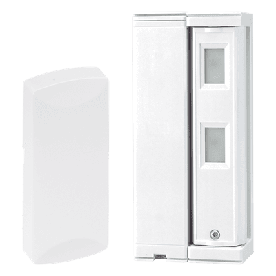 Sensor de Movimiento Inalámbrico / Tipo Cortina / Alcance Ajustable 2 m (6.6 ft) o 5 m (16.4 ft) / 100% Exterior / Inmunidad Mascotas 25 kg / Rotación 190°
