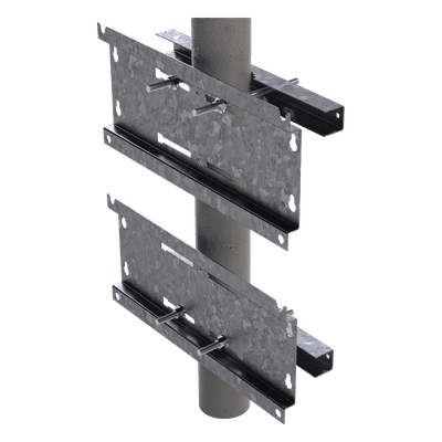 Herraje de Fijación para Gabinete / Compatible 16U y 24U / Acero Galvanizado / Pared, Poste o Torre