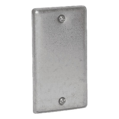 Tapa Ciega para Caja de Mano / 4 Pulgadas / Acero Galvanizado / Diseño Troquelado / Esquinas Redondeadas