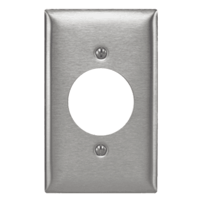 Placa de Pared / Abertura Simple 1.6" (40.6 mm) / Acero Inoxidable 302/304 / 20-30 A / No Magnética / Acabado Cepillado Horizontal