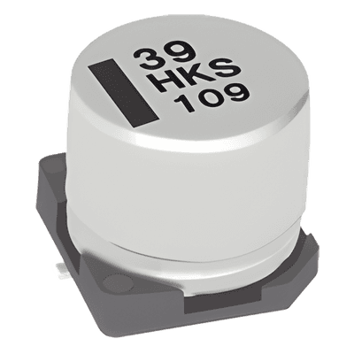 Capacitor Electrolítico SMT / 1 µF / Bajo ESR 0.12-0.28 / Rango -55°C a +105°C / Resistencia Soldadura 250°C