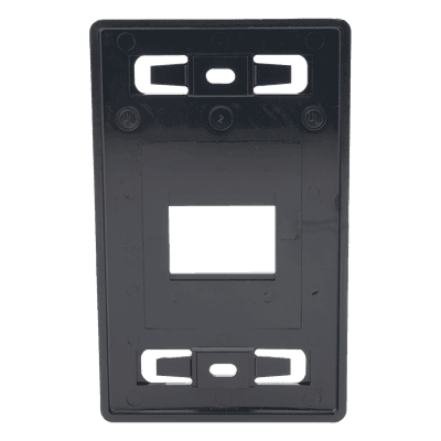 Placa de Pared Modular / 2 Salidas / Compatible Z-MAX Blindados / Montaje Frontal-Trasero / Color Negro