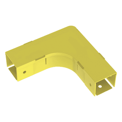 Accesorio de Ángulo Recto Horizontal / 90° / Para Canaleta 2x2 / Radio de Curvatura 50.8 mm / ABS 94V-0 / Color Amarillo