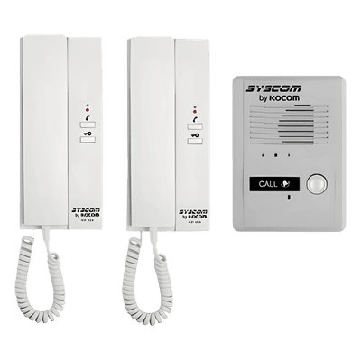 Kit de Audio Portero con 2 Auriculares y Frente de Calle