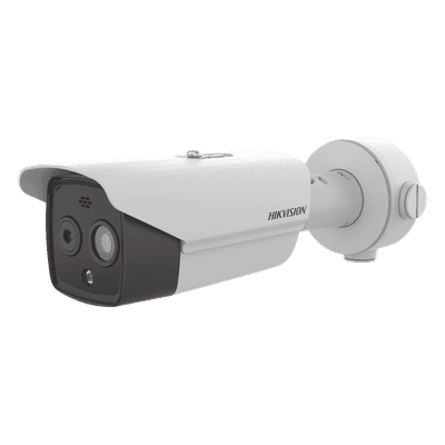 Cámara Bala IP Térmica y Óptica Biespectral / Análisis de Video (VCA) para Protección Perimetral / Medición de Temperatura -20°C a 150°C / Teleobjetivo Térmico 9.7mm / Térmica 256 x 192