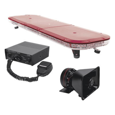 Kit de Señalización de Emergencia / Barra LED 88 LEDs / Sirena 100W / Bocina 100W 8Ω / Controlador Integrado / 118 cm (46.5 in)