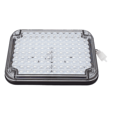 Luz de Advertencia LED / 104 LED de Alta Intensidad / 9x7" / Bicolor Rojo/Claro / 12 VCC / 10 Modos de Destello / Mica de Policarbonato