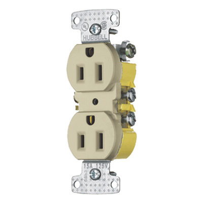 Receptáculo Dúplex Residencial / 15A / 125V / 2 Polos 3 Hilos / NEMA 5-15R / 0.93' Profundidad / 4.19' Alto / 1.52' Ancho