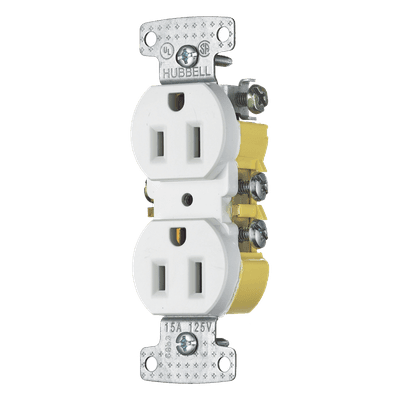 Contacto Dúplex Residencial / 15A / 125V / 2P 3H / NEMA 5-15R / 0.93' x 4.19' x 1.52' / Blanco