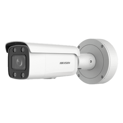 Bullet IP 4 Megapixel / Imagen a Color 24/7 / Lente 3.6 - 9 mm / Luz Blanca 60 mts / WDR 130 dB / Exterior IP67 / Captura Facial / Videoanaliticos (Filtro de Falsas Alarmas) / MicroSD / ACUSEARCH