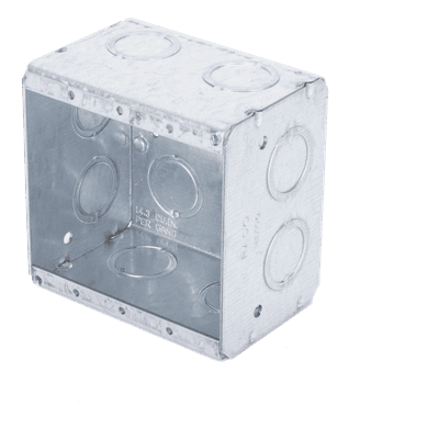 Caja Multigang / 2 Gangs / 2.5 in (6.35 cm) Profundidad / 12 Entradas 1/2-3/4 in (1.27-1.91 cm)